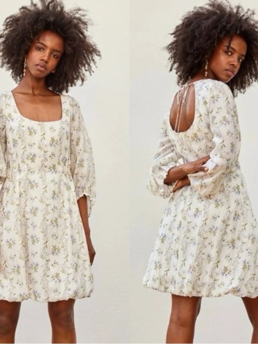 H&M x Brock Collection floral puff sleeve summer spring floral dress XL